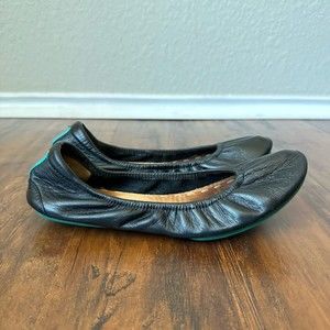 TIEKS by Gavrieli Slip-On Ballet Flats in Black Leather Foldable